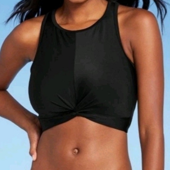 Kona Sol Other - Kona Sol Women's Longline swim Bikini top fuller coverage Black Size S